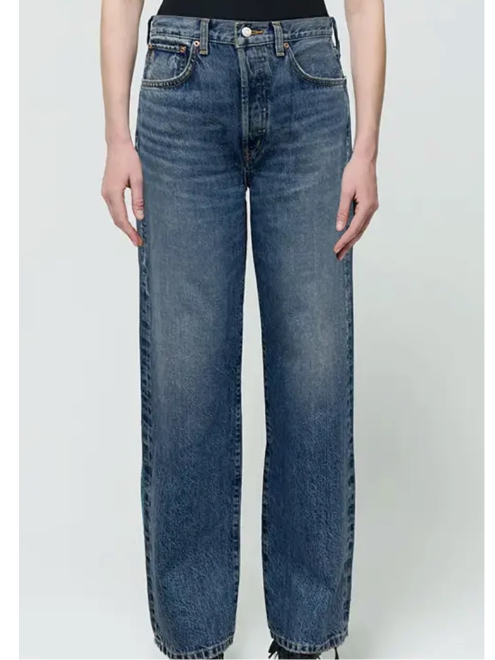 Etica Blue Wide-Leg High-Rise Jeans